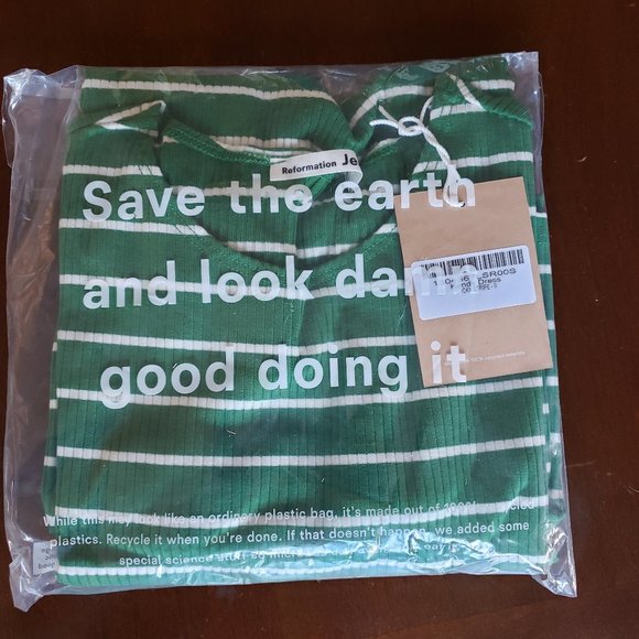 NWT Reformation Kendy Dress Lucky Stripe Bodycon Mini Size S 90s - Picture 5 of 5